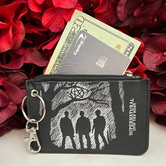 Supernatural Black Slim Zip Wallet Keychain - Picture 8 of 14